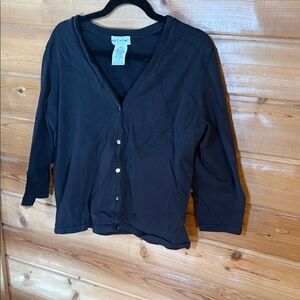 White Stag Black Women's Button-Front Cardigan